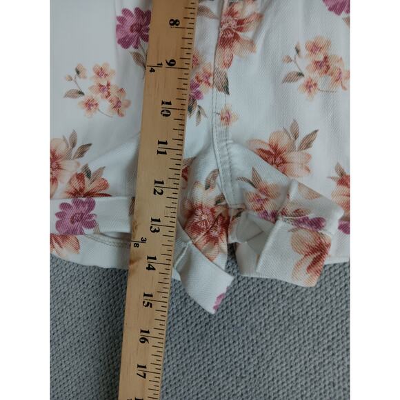 American Eagle Shorts Womens 10 White Floral Print Pleated Summer Cottagecore - Picture 10 of 14